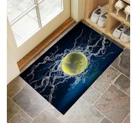 DUOTCYELE Zerbino Ingresso, 80 x 120 cm Tappeto Sottile Fulmine Tennis Microfibre Morbide Con Fondo Antiscivolo Tappeto Arte Fantasy per Cane, Ingresso, Porta E Corridoio
