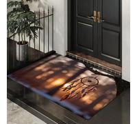 DUOTCYELE Zerbino per Interni Con Acchiappasogni Tramonto Foresta 40 x 60 cm, Zerbino per Pavimento Con Paesaggio Invernale, Decorazione per La Casa, Tappetino Antiscivolo per Soggiorno, Arancia