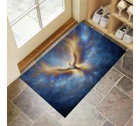 DUOTCYELE Zerbino per Interni Con La Fenice Spiega Le Ali 60 x 90 cm, Zerbino per Pavimento Con Animale Fantastico Mitologico, Decorazione per La Casa, Tappetino Antiscivolo per Soggiorno, Blu