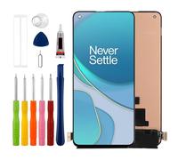 Duotipa - Schermo LCD AMOLED originale di ricambio per Oneplus 8T 1+8T KB2001, KB2000, KB2003, KB2005 da 6,5 pollici, con kit di strumenti tecnici di riparazione, colore nero.