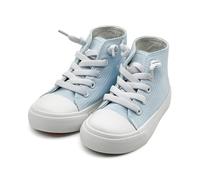 Duovodu Scarpe da ginnastica alte per bambini e ragazze, in tela, casual, leggere, con cinghie regolabili, azzurro, 38.5 EU