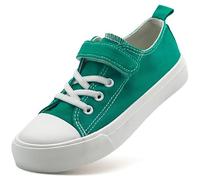 Duovodu Scarpe da ginnastica per bambini, scarpe in tela per ragazzi, scarpe da ginnastica casual, leggere, con cinghie regolabili, verde, 32 EU