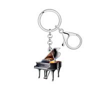 DUOWEI Acrilico Carino Pianoforte Portachiavi Regali Pianoforte per le Donne Ragazze Amanti della Musica Chiavi dell Auto Zaino Portafoglio Accessori (Nero)