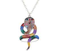 DUOWEI Cobra Naja Collana Serpente Unico Smalto Floreale Serpente Ciondolo Gioielli Cobra Naja Regali Per Le Donna Ragazza (Multicolore)