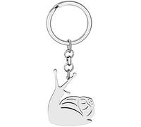 DUOWEI Cute 18K Oro Acciaio Inox Lumaca Portachiavi Charms Animali Decor Regali Per Le Signore Ragazza (Argento)