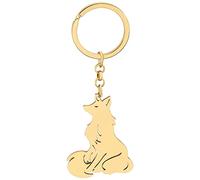 DUOWEI Cute Fox Portachiavi In Acciaio Inox Fox Portachiavi Gioielli Charms Volpi Decor Regali Per Le Donna Ragazza Amanti Della Natura (Oro A)
