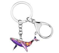 DUOWEI Cute Smalto Oceano Balena Anelli Portachiavi Per Le Signore Donna Ragazza Portafoglio Charms (Viola)