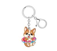 DUOWEI Divertente Corgi Animali Amanti Portachiavi per Donne Ragazze Cane Mamma Chiavi Auto Portafoglio Zaino Corgi Regali Accessori (Multicolore)