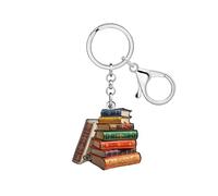DUOWEI Divertente Libro Vintage Stack Portachiavi per le Donne Ragazze Bibliotecario Auto Chiavi Portafoglio Amanti del Libro Regali Accessori (Multicolore)