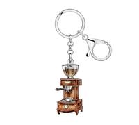 DUOWEI Divertente Vintage Macchina del Caffè Portachiavi Portachiavi per le Donne Ragazze Barista Auto Chiavi Portafoglio Caffè Amanti Regali Accessori (Marrone)