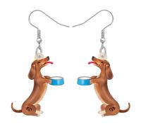 DUOWEI Graziosi orecchini a forma di bassotto, idea regalo per donne, ragazze e bambini, Zinco