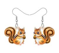 DUOWEI Graziosi orecchini in acrilico a forma di scoiattolo, pendenti, idea regalo per donne, bambini e ragazze, Medio, Acrilico, Nessuna pietra preziosa
