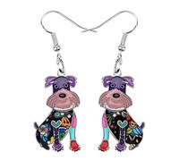 DUOWEI Orecchini pendenti in acrilico a forma di cane Schnauzer, per donne, ragazze, amanti, regali di fantasia, Medio, Smalto, Nessuna pietra preziosa