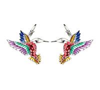 DUOWEI - Orecchini pendenti in lega di zinco smaltati con colibrì e colibrì a forma di uccello, idea regalo per donne e adolescenti e ragazze, Lega di zinco smalto, Arenaria,