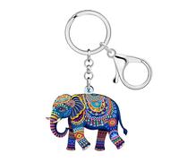 DUOWEI Simpatico elefante regalo per donne mamma, acrilico Boho animale elefante portachiavi accessori portachiavi auto zaino borsa fascino