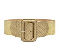 DUOXIN Cintura Larga Elasticizzata per Donna, Cintura Vita Stretch Regolabile con Fibbia Vintage Cinturino Moda per Vestiti, Camicie e Cappotti (Dorato, M)