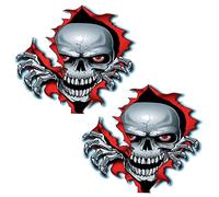 duoyif Adesivo Teschio per Auto Adesivo Teschio Squarcio Adesivi Teschio Rock Stickers Teschio Cranio Skull Sticker Adesivo Decalcomania Vintage per Moto Bici Scooter o Auto 14 x 15 cm 2 pezzi