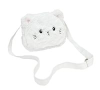 duoyif Borsa a tracolla principessa Borsa a tracolla in peluche Mini Borsetta Ragazza Borsa a Tracolla a Gatti a Forma Per Ragazze Handbag Borse a Tracolla Messenger Gatto Borsetta Bianca 19x15x5cm