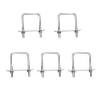duoyif Bulloni a U M6 30x50mm 5Pezzi Bulloni a U Quadrato M6 In Acciaio Inox Con Dadi e Piastre Telaio, U Bolt M6 Quadrati Bulloni U M6 Per Tubo Dell'Acqua Fisso Piastra Fissa (M6 30mmx50mm)