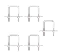 duoyif Bulloni a U M6 40x80mm 5Pezzi Bulloni a U Quadrato M6 In Acciaio Inox Con Dadi e Piastre Telaio, U Bolt M6 Quadrati Bulloni U M6 Per Tubo Dell'Acqua Fisso Piastra Fissa (M6 40mmx80mm)