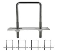 duoyif Bulloni a U M6 45 mm x 80 mm 5Pezzi Bulloni a U Quadrato In Acciaio Inox Con Dadi e Piastre Telaio, U Bolt Quadrati Bulloni U Per Tubo Dell'Acqua Fisso Piastra Fissa (M6 45mmx80mm)