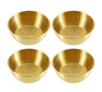 duoyif Ciotole Per Salsa 12cm 4 pezzi Golden, Ciotoline da Snack In Acciaio Inox, Mini Ciotoline Di Servizio, Piccola Ciotola Rotonda Per Salse Snack Aperitivi Dessert Sushi Spezie (oro, 12x4cm)