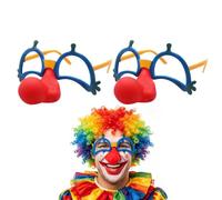 duoyif Occhiali con naso da pagliaccio, divertenti, per Halloween, carnevale, feste, 2 pezzi