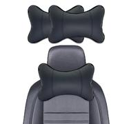 duoyif Poggiatesta Auto 2 Pezzi Cuscino Collo Auto Guidatore In Pelle PU e Cotone Interno, Cuscini Per Auto Testa, Poggiatesta Per Seggiolino Auto Sedie Auto Sedie Da Gioco Sedie Da Ufficio (Nero b2)