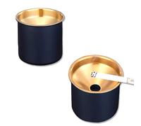 duoyif Posacenere Antivento Nero 2Pezzi Posacenere In Acciaio Inox Posaceneri Per Auto Posacenere Da Tavolo Posacenere Da Esterno Per Bar Ristorante Hotel Casa Ufficio Auto Terrazza 6.8X6.5cm