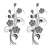 duoyif Sticker Da Muro Fiore Nero 2Pezzi Adesivi Murali Fiore Vite Nera Adesivo Da Parete Silhouette Fior Nero Decorazione Murale Bambini Camera Da Letto Asilo Nido Soggiorno Ufficio 26x57cm