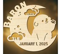 DUOYUN Luce Notturna Personalizzata per Neonati con Nome, Luce Notturna a LED in Legno per Bambini, Decorazione da Parete per la Cameretta dei Bambini, Regali Personalizzata per Neonati