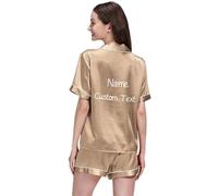 DUOYUN Pigiama con Nome Personalizzato Testo Personalizzato Morbido Pigiama Casual A Maniche Corte da Donna