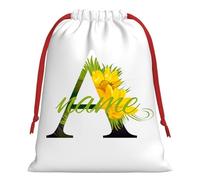 DUOYUN Sacchetto Regalo con Coulisse in Velluto Personalizzato con Iniziale e Nome, Sacchetti Regalo di Natale Personalizzati, Adatto a Tutte le Occasioni Festive - Riutilizzabile