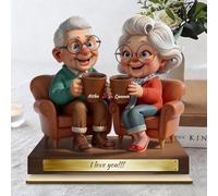 DUOYUN Targa personalizzata Invecchiare insieme, decorazione da tavolo con nome/testo personalizzato in 2D, regalo di Natale per coppie, genitori e nonni, decorazione per la casa