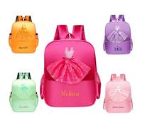 DUOYUN Zaino da Balletto Personalizzato per Bambine | Con Nome Ricamato, Borsa da Danza a Forma di Tutù da Ballerina, Perfetto per Età Prescolare, Ideale per l'Asilo
