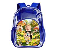 DUOYUN Zaino Trasparente Personalizzato con Nome e Foto | Zaino Personalizzato Resistente con Animali dei Cartoni Animati, Perfetto per i Viaggi e Omologato per lo Stadio
