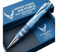DuoZanthic USA 250th Anniversary Pen of Stainless Steel, 250 Anniversary Commemorative Pen, USMC Gift Commemorative Ballpoint & Writing Tool(LightBlue)