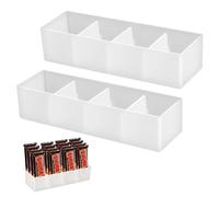 duozoanz Divisori per Cassetti Cucina Set Di 2 Contenitori Dispensa Trasparenti Contenitori Cucina Organizer con Divisori Rimovibili per Bustine Snack The