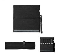 duozoanz Portacoltelli da Cucina in Oxford, Borsa Porta Coltelli da Chef con 5 Scomparti, Custodia per Coltelli Professionale, Porta Utensili da Cucina, 47.5x27.5cm, Nero