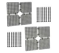 duozoanz Vaso Piante Griglia Vasi Fiori - Tagliabile Protezione Pavimento con Picchetti per Proteggere Animali Domestici Mantenere il Terreno Pulito, 30x30cm, 2 Pezzi, Nero