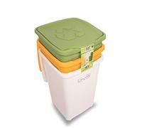 Duplast 7463 Contenitori per la Raccolta Differenziata, 50 L, Set di 3 Pezzi, Multicolore, 37 x 37 x 53 cm