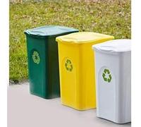 Duplast PATTUMIERA TRIS 3 PEZZI SECCHIO BIDONE PER DIFFERENZIATA 50X3-150 LT