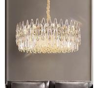 Duplex Building Living Room Chandelier Building Stairway Long Chandelier Villa Hollow Post Modern Light Luxury Crystal Lamp LED