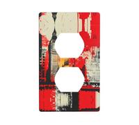 Duplex Presa Decorativa Piastra Da Parete Presa Elettrica Interruttore Della Luce Copertura Art Frontalino Piastra di Interruttore per la Decorazione Domestica 4.5 X 7.0 cm Icone Città Stampe