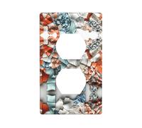 Duplex Presa Decorativa Piastra Da Parete Presa Elettrica Interruttore Della Luce Copertura Art Frontalino Piastra di Interruttore per Home Decor 4.5 X 7.0 cm Ceramica Pixel Frammenti Stampe