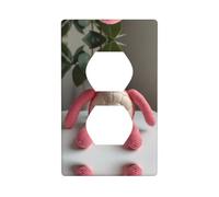 Duplex Presa Decorativa Piastra Da Parete Presa Elettrica Interruttore Della Luce di Qualità Frontalino Piastra di Interruttore per la Decorazione Domestica 4.5 X 7.0 cm Rosa Tartaruga Bambola