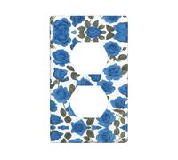 Duplex Presa Decorativa Piastra Da Parete Presa Elettrica Interruttore Della Luce di Qualità Frontalino Piastra di Interruttore per la Decorazione Domestica 4,5 X 7 cm Belle Rose Blu Stampato