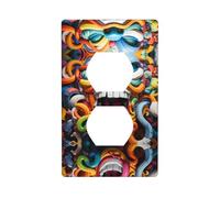 Duplex Presa Decorativa Piastra Da Parete Presa Elettrica Interruttore Della Luce di Qualità Frontalino Piastra di Interruttore per la Decorazione Domestica 4,5 X 7 cm Art Graffiti Clown Stampato