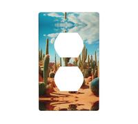 Duplex Presa Decorativa Piastra Da Parete Presa Elettrica Interruttore Della Luce Placca di Qualità Frontale Piastra di Interruttore per la Decorazione Domestica 4,5 X 7 cm Il Territorio del Cactus