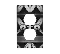 Duplex Presa Decorativa Piastra Da Parete Presa Elettrica Interruttore Della Luce Placca di Qualità Frontale Piastra di Interruttore per la Decorazione Domestica 4,5 X 7 cm Architettura in Bianco e